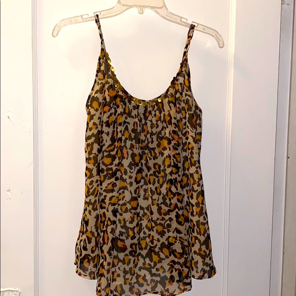 Cheetah Print Spaghetti Strap Tank- a.n.a brand